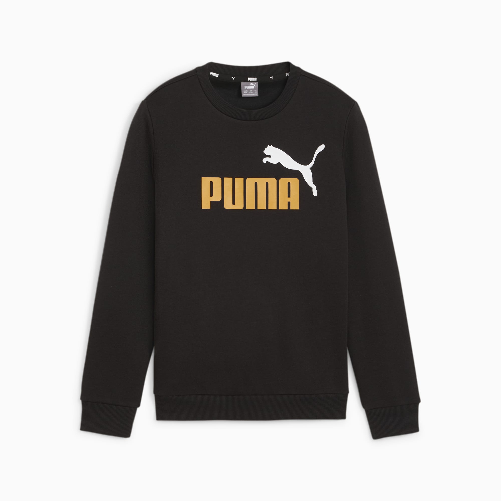 Essentials+ Two-Tone Big Logo Crew Neck Sweater Big Kids | PUMA